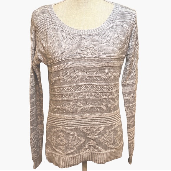 Pink Rose Sweaters - Pink Rose Grey Knit Sweater